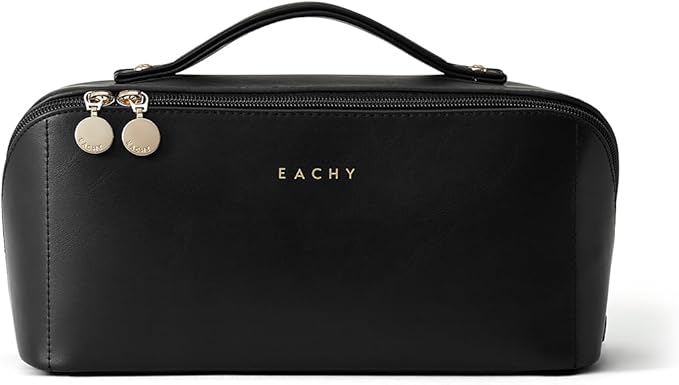 EACHY Travel Makeup Bag,Large Capacity Cosmetic Bags for Women,Waterproof Portable Pouch Open Flat Toiletry Bag Pattern Makeup Bag