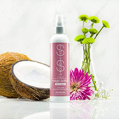 SIMPLY SMOOTH Magic Potion Original Leave In Conditioner Detangler & Heat Protection Styling Spray Repair & Reduce Breakage Color Safe & Sodium Chloride Free 8.5oz