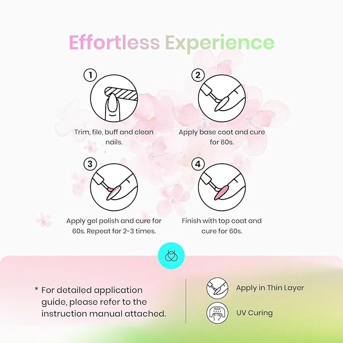 beetles Spring Gel Nail Polish Set - 36 Colors Pink White Nude Yellow Red Glitter Gel Polish with Base Matte&Glossy Top Soak off Uv Led Salon DIY Home Floral Rhapsody Easter Gifts for Women