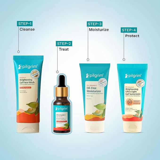 15% Vitamin C Face Serum by Pilgrim | with Ferulic Acid & Vitamin E | Fragrance Free | Reduces Fine Lines, Smooths Skin Texture & Improves Radiance | 0.68 Fl Oz (20ml)