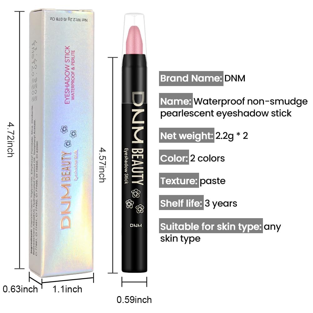 evpct 2Pcs Cream Eyeshadow Sticks Set for Eyes Waterproof, Blue Shimmer & Red Shimmer Matte Eye shadow Stick Pencil Pen Bulk sombras en crema para ojos 32+35