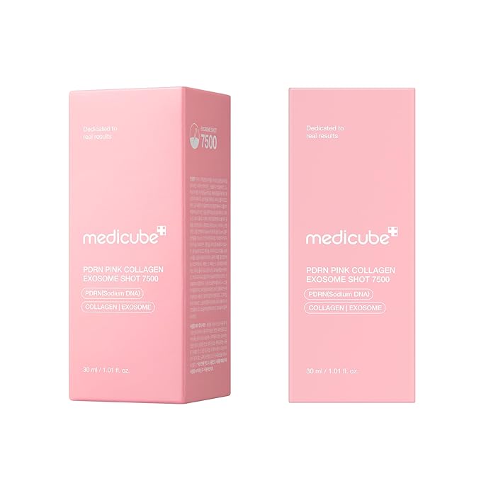 medicube Exosome Shot PDRN Pink Collagen 7,500 PPM Spicule Facial Serum | Liquid Skin Booster | Exosome, Salmon DNA Spicules | Uneven Skin Tone, Pore Care, Skin Texture | Korean Skincare, 1.01 fl.oz