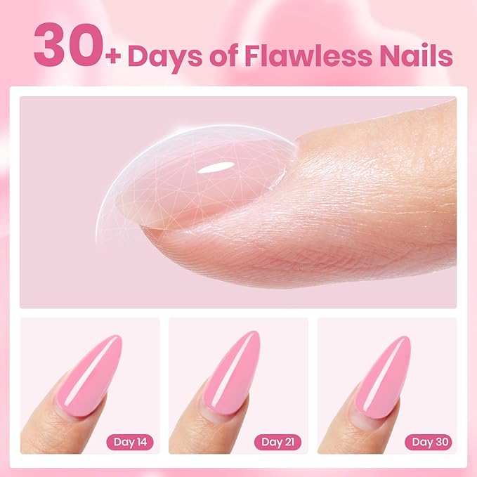 Beetles Builder Gel Nail Kit with MINI Nail Lamp-Blush Charm Valentine's Edition Nail Thickening Strengthening Building Apex for Beginner DIY Salon at Home with Base & Top Coat,Pink Builder Nail Gel