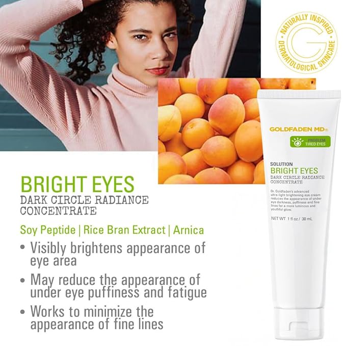Bright Eyes Dark Circle Concentrate Brightening Eye Cream w/ Soy Peptide, Rice Bran Extract & Arnica | May Reduce Under Eye Darkness, Puffiness & Fine Lines for a More Youthful Glow (1.0 Fl Oz)