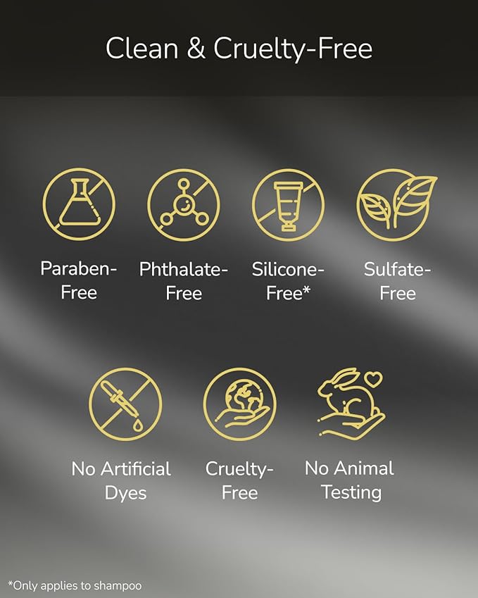 Shampoo & Conditioner Set, Clarifying & Moisturizing for Dry, Itchy Scalp & Damaged Hair, Color-Safe, Sulfate & Paraben Free Shampoo & Conditioner for Women & Men, Black (8.5 fl oz Each)