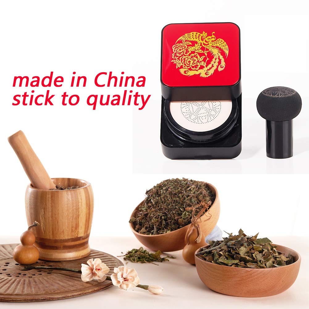 Mushroomhead Air Cushion CC Cream Flawless Foundation Natural BB Full Coverage Blemishes Long Lasting Waterproof,Multi-Function Beauty With Brush (