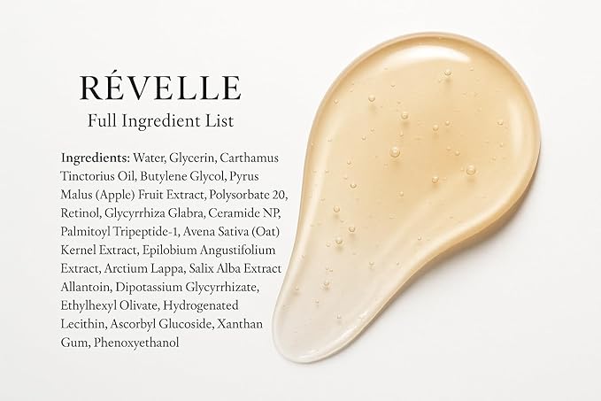 Révelle Retinol Serum – Anti-Aging Retinol Serum,1% Pure Retinol with Ceramide NP & Oat Extract, Smooths Wrinkles & Fine Lines, Gentle Formula for Sensitive Skin, 1 fl oz