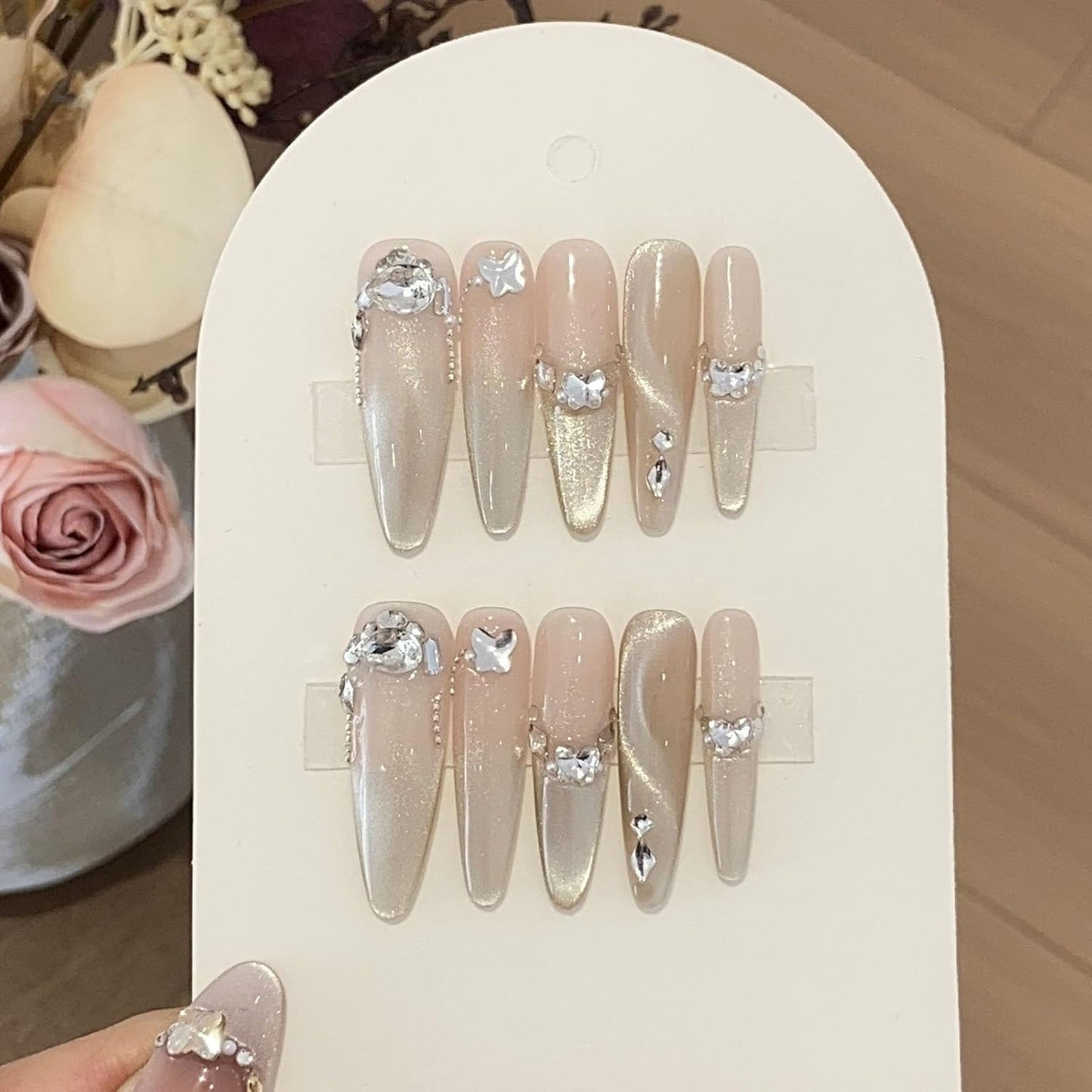 18 Types of 900 Special-Shaped Diamonds + 3200 Flat-Bottomed Nail Rhinestones, Clear Nail Crystal Gems Stone DIY Crafts for Shoes, Clothes, Jewels