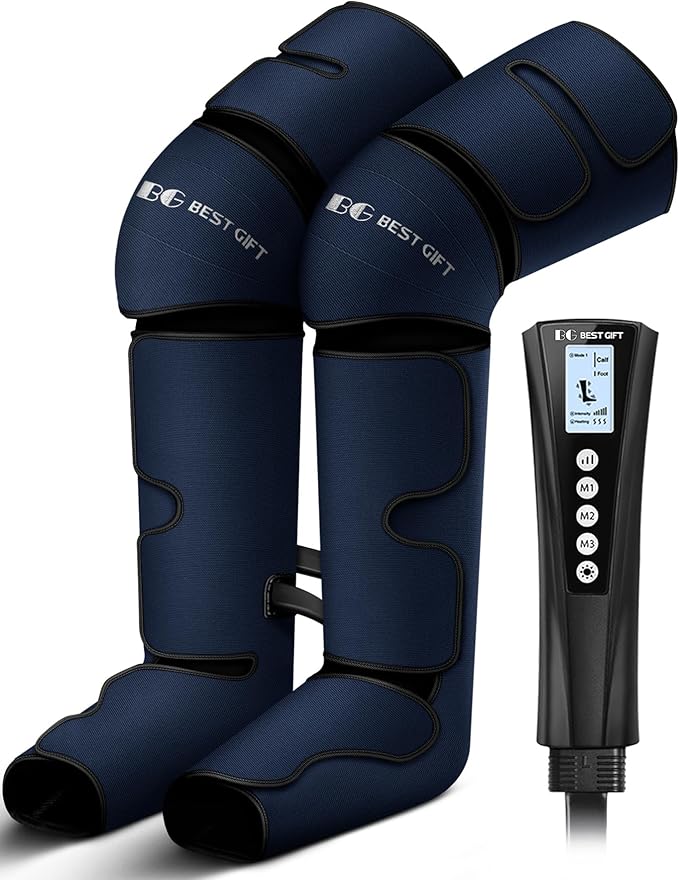 Gifts for Dad Mom Men Women Christmas Mothers Day, Fathers Day, Air Compression Massager with Heat for Foot, Leg, Calf, Thigh, Knee, Helpful for Vericose Veins, Muscle Fatigue, Cramps, Swelling, Edema
