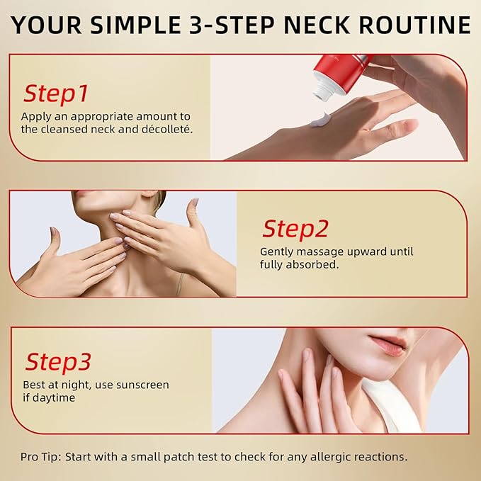 Retinol Neck Firming Cream – Neck Cream for Firming and Tightening, Skin Tightening Cream for Face, Tighten and Lift Neck Cream with Collagen & Hyaluronic Acid, Anti-Aging Moisturizer 1.76 oz