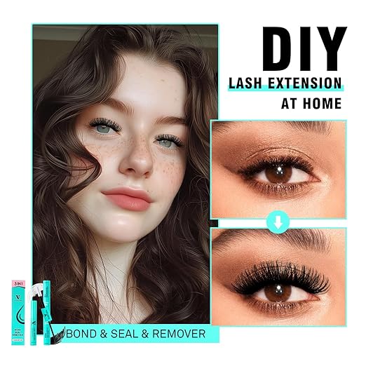 VAVALASH 3 in 1 Lash Bond and Seal Clusters Glue Lash Remover, Waterproof Cluster Lash Glue for DIY Lash Extension Strong Hold Individual Eyelash (Black)