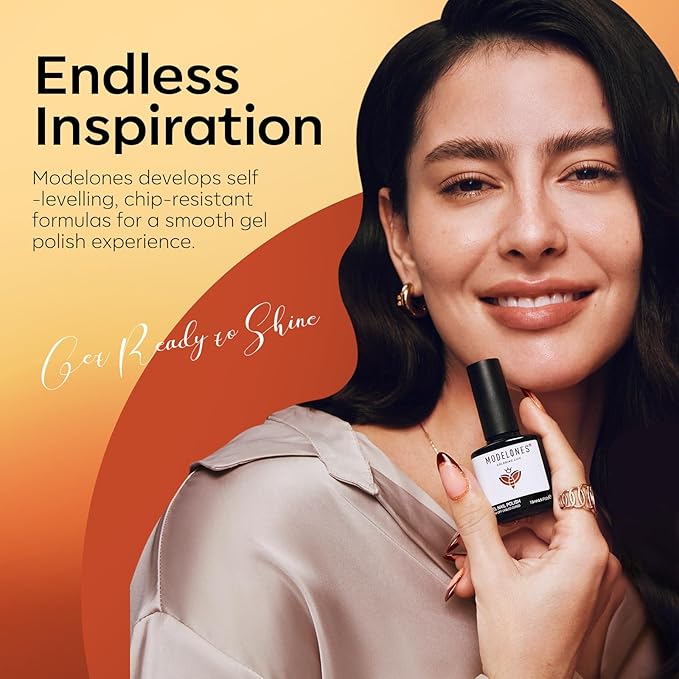 modelones 32 PCS Fall Gel Nail Polish Kit, 28 Colors Cat Eye Glitter Brown Red Orange Gel Polish with Base Coat, Glitter & Glossy & Matte Top Coat Soak Off LED Nail Art Kit Salon at Home