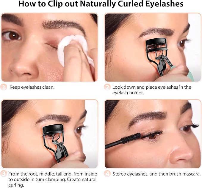 Kaasage Eyelash Curler with Pads, Lash Curler with 5 Extra Silicone Replacement Pads, Achieve Perfect Curls in 5 Seconds