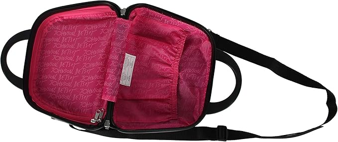 Betsey Johnson Hardside Cosmetic Case - Lightweight Small Size Hardshell Travel Hand Makeup Bag - Adjustable Shoulder Strap - Bag for Women and Girls - Multi-Functional Case