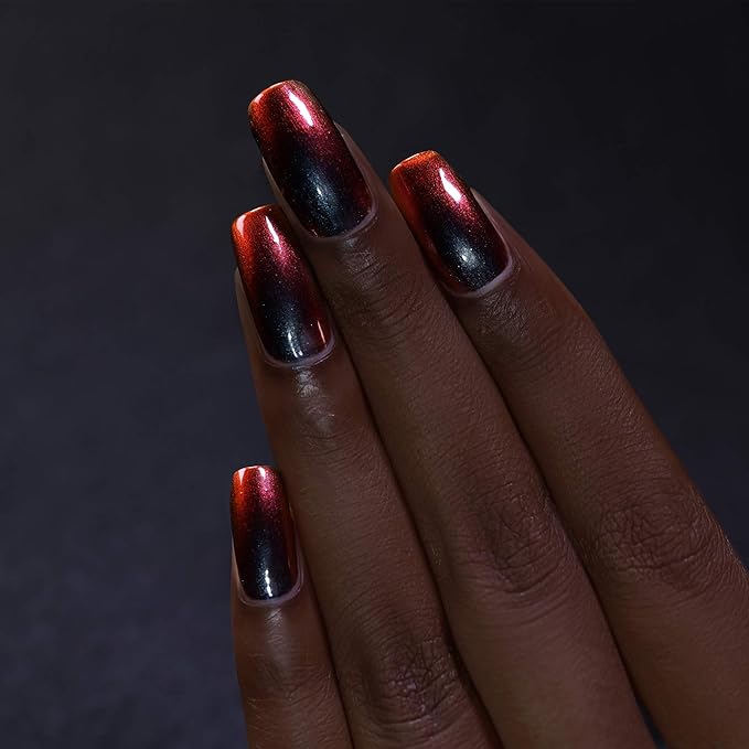 ILNP Eclipse - Black to Red Ultra Chrome Nail Polish