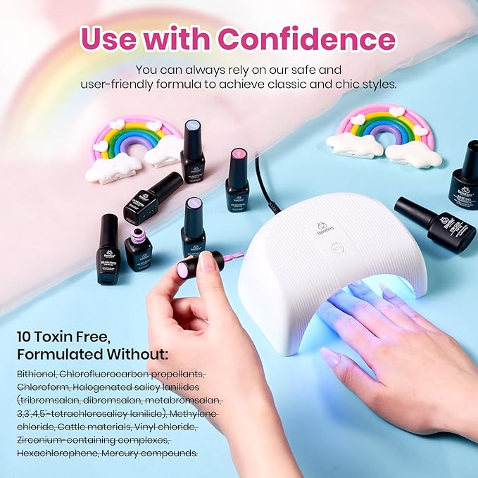 Beetles Spring Gel Nail Polish Set - Rainbow Dreamscape 25 Colors Gel Polish Kit with Base Coat&Top Coat Soak Off UV Led Nail Set Pastel Glitter Colors Nail Art Kit Easter Gifts for Women&Girls