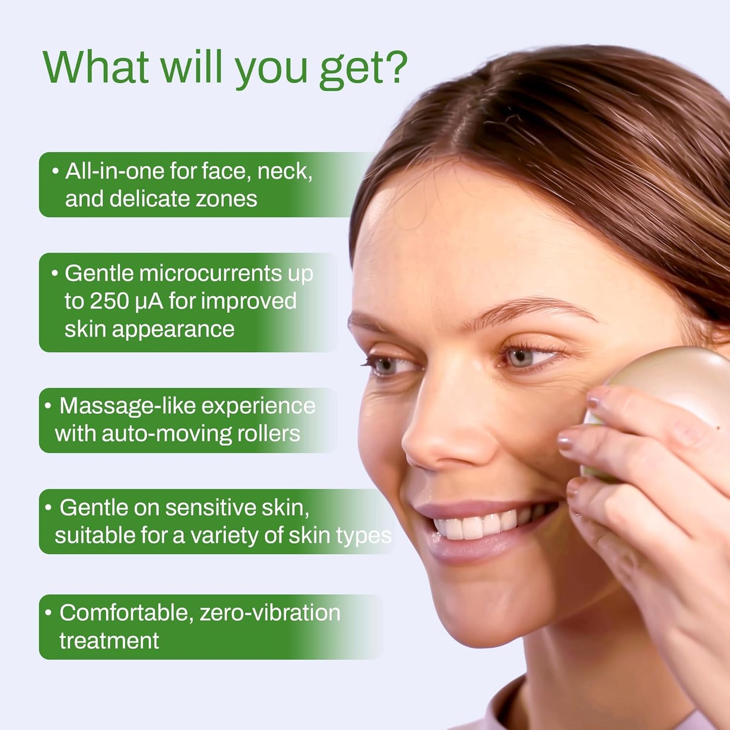 Microcurrent Facial Device, Face Massager Tool, Eye and Neck Massager, Face Roller, Beauty Tools for Relaxing Facial Massage and Skin Care Routine