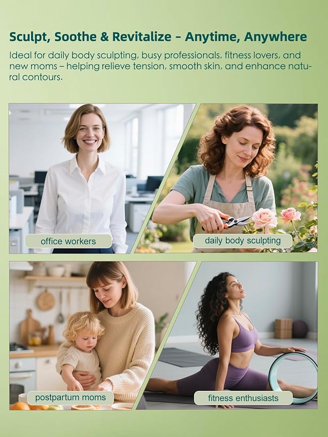 DiDEER Lymphatic Drainage Massager & Anti Cellulite Massage Tool, Reduce Stretch Marks & Cellulite,for Legs, Arms & Belly, Body Sculpting Machine with Microcurrent, Light, Heat & Vibration (Green)