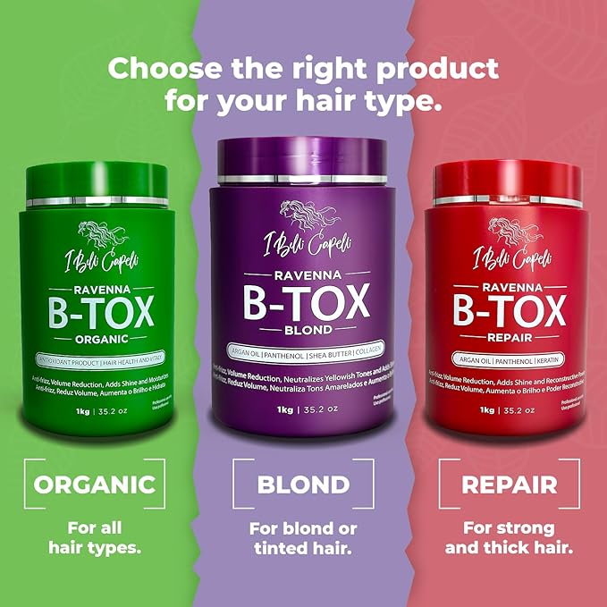 I Belli Capelli Ravenna Hair B-tox Treatment for Blond Hair, 35.2 oz (1kg) - Formaldehyde-Free, Anti-Frizz, Smoothing, Deep Hydrating and Moisturizing Action, Argan Oil, Keratin, Panthenol