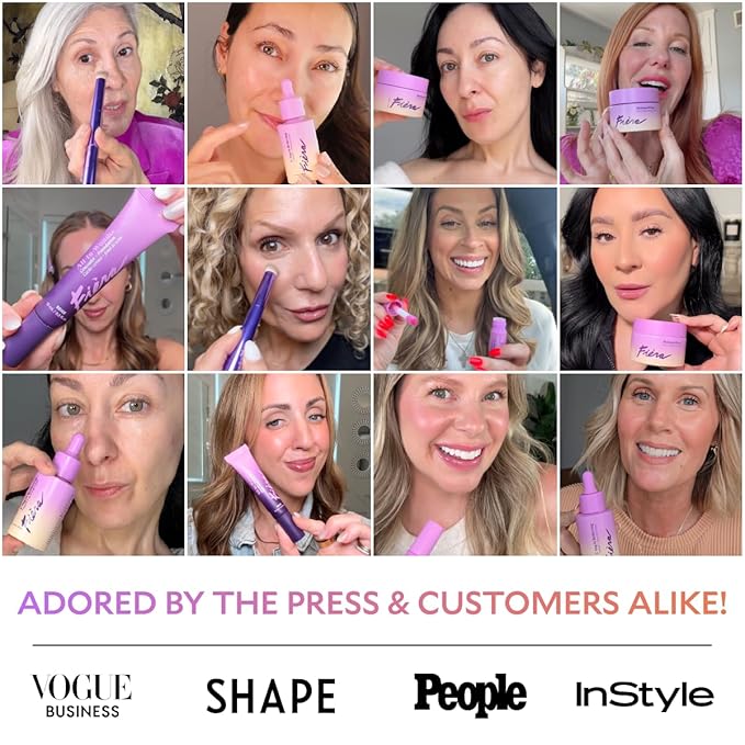 Fièra Empowderment™ Pressed Finishing Powder, Talc-Free Blurring & Soft-Matte Setting Powder for Mature Skin, Pore & Fine-Line Smoothing, Lightweight Instant Retouching Formula, Dark Shade, 0.2 OZ