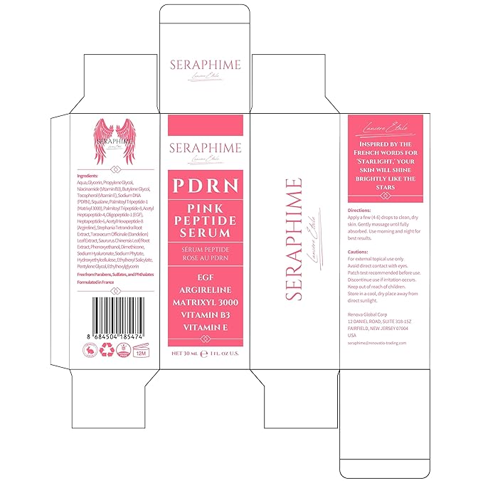 PDRN Pink Peptide Serum with Salmon DNA, EGF, Argireline & Matrixyl 3000 – Pink PDRN Serum Skin Care for Glowing Skin – Anti-Aging, Hydrating, Brightening Skincare with Argireline Peptide Matrixyl