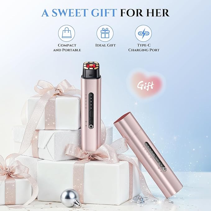 5-in-1 Mutifunctional Face Massager Tool - Skin Tightening & Lifting Device - 5 Color Face Light Therapy Device - Professional Skin Care Beauty Devices for Face, Neck, and Eyes