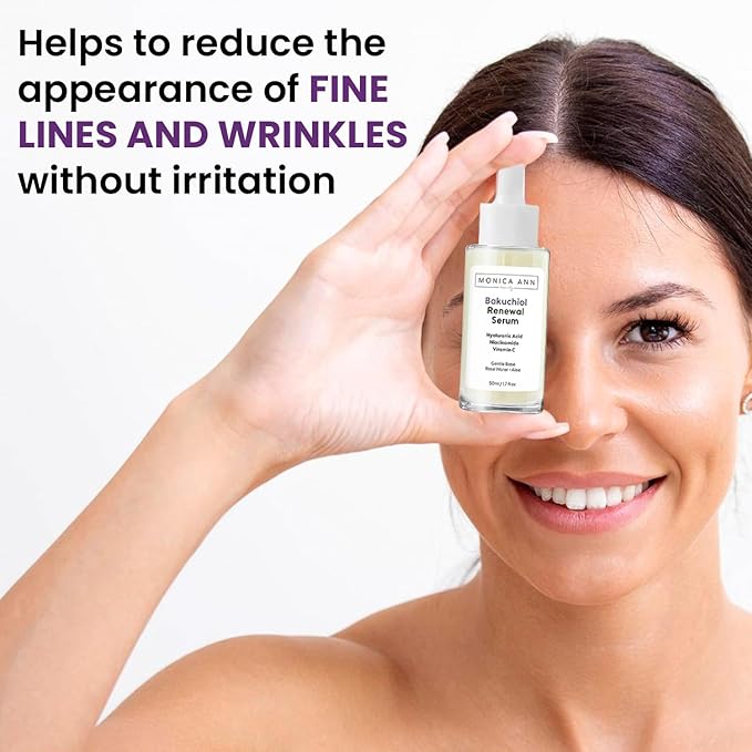 Bakuchiol Serum – Retinol Alternative with Hyaluronic Acid, Niacinamide & Vitamin C – Anti-Aging, Brightening, Hydrating Face Serum for Fine Lines & Wrinkles (1.7 fl oz)