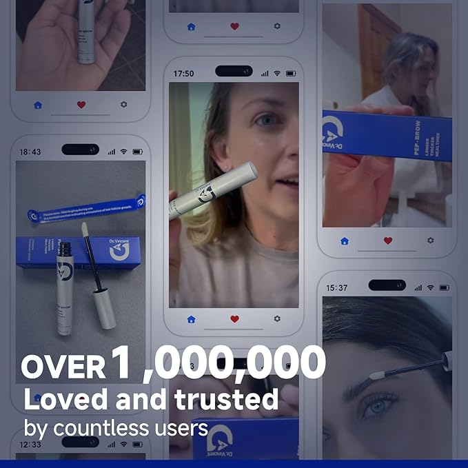 Eyebrow Growth Serum with Biotin Peptides, 2.3× Absorption Advanced Formula for Naturally Fuller, Thicker, Stronger Brows, Vegan Cruelty-Free, 0.17 Fl Oz (5mL)