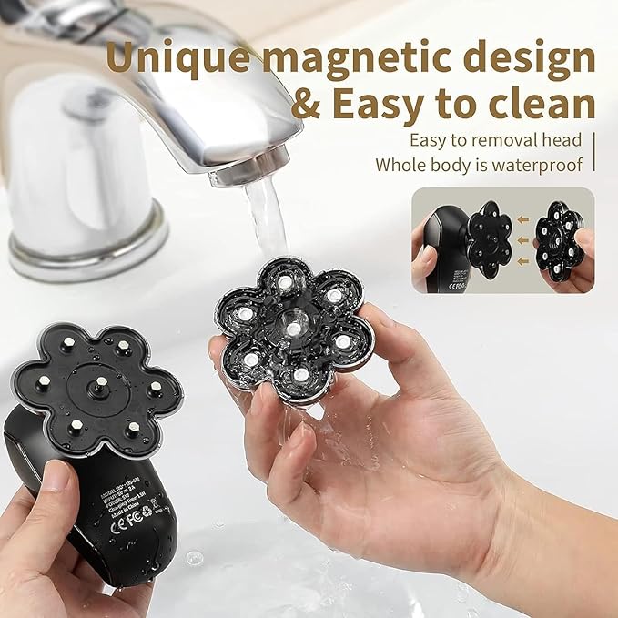 SHPAVVER Head Shavers for Bald Men: 5-in-1 Upgraded Electric Razor - IPX7 Waterproof Shaving Grooming Kit for Balder - Turbo Speed & Precision Blades (Light Black)