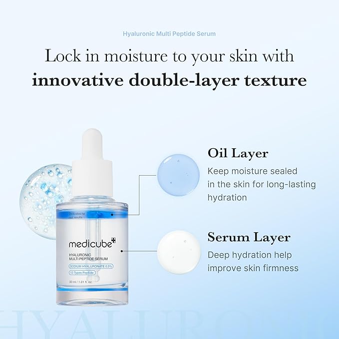 medicube Hyaluronic Moisture Boosting Duo: Hyaluronic Acid Capsule Cream and Hyaluronic Serum Set | Deep Hydration, Moisture Lock, and Plumping Care for Smooth, Healthy, and Dewy Skin
