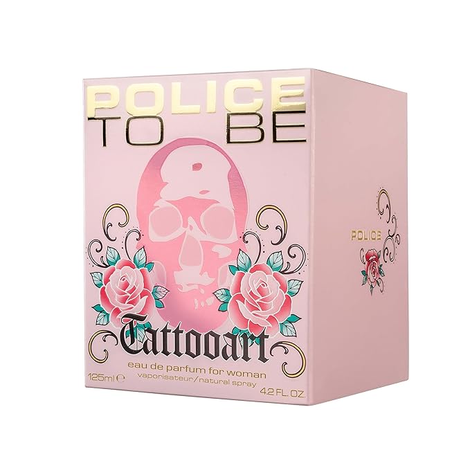 To Be Tattooart For Woman By Police - Fragrance For Women - Floral Fruity Gourmand Scent - Creamy Sandalwood And A Powdery-Sweet Marshmallow Accord - Eye-Catching Skull Bottle - 4.2 Oz EDP Spray