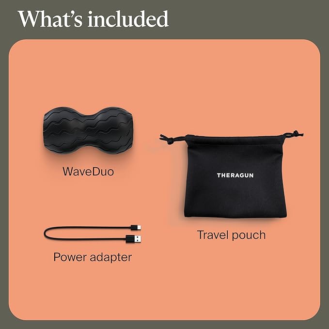 TheraGun Therabody WaveDuo - Ergonomically Contoured Foam Roller - Bluetooth Enabled Muscle Roller for Your Back, Neck & Spine with 5 Customizable Vibration Frequencies in Therabody App (Pack of 2)