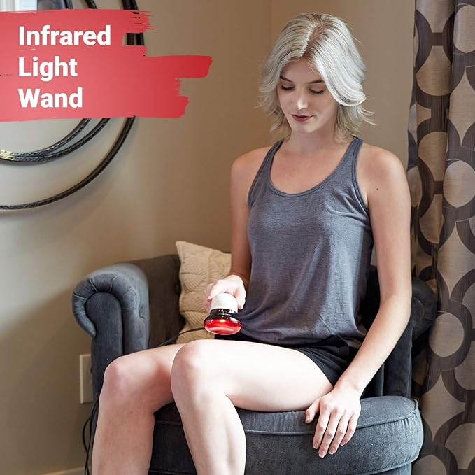 Portable Red Light Therapy Infrared Heating Wand by Infarex, Handheld Heating Lamp with Replacement Red Light Bulb, Provides Targeted Relief for Muscle Pain and Increased Blood Circulation