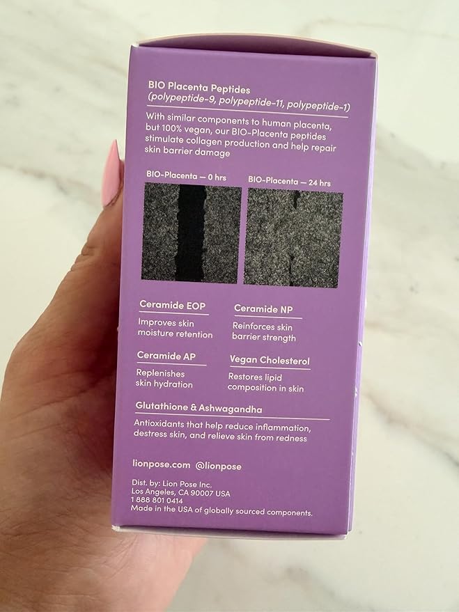 PEP TALK Bio-Placenta Barrier Repair Cream for Redness & Dryness, Body and Face Moisturizer, Ceramide Barrier Repair Moisturizer Infused with Glutathione and Ashwagandha, 1.7 fl oz