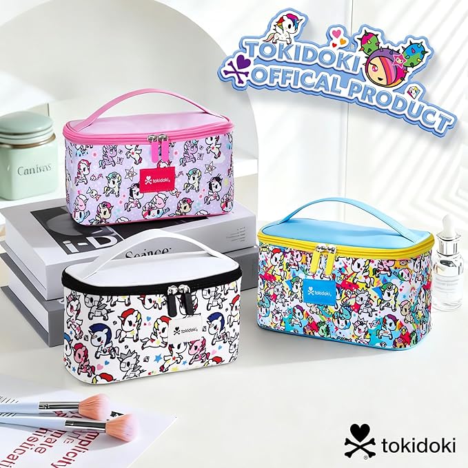 Tokidoki Official Licensed Travel Makeup Bags Toiletry Bags for Women Cosmetic Organizer Bag Large Capacity Travel Makeup Case Organizer