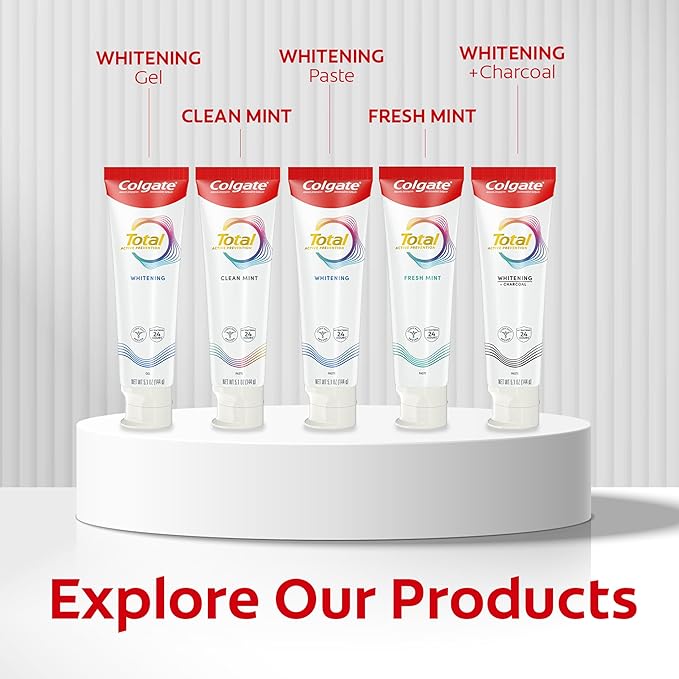 Colgate Total Plaque Pro Release Whitening Toothpaste Pack, Whitening Fluoride Toothpaste, Fights Plaque, Bad Breath, Tartar Buildup, and Helps Protect Teeth from Sensitivity, 2 Pack, 3.0 oz