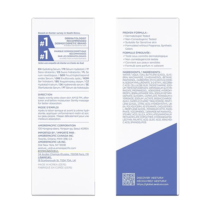 AESTURA ATOBARRIER365 Hydro CERA-HA Face Serum with Ceramide, Hyaluronic Acid, and Niacinamide for Skin Moisture Barrier Repair | Deep Hydration, Suitable for Dry & Sensitive Skin, 30ML / 1.01 fl.oz.