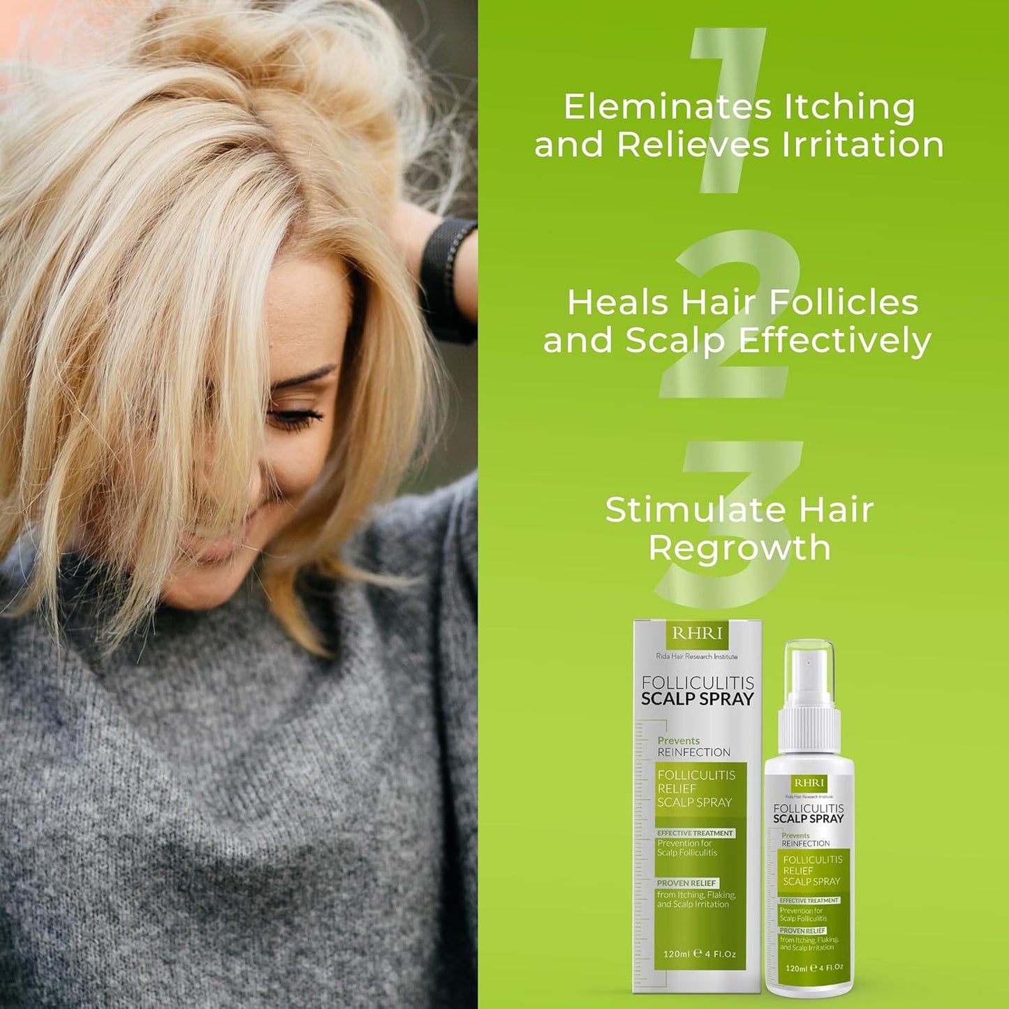 Folliculitis Scalp Spray | Dandruff Treatment for Dandruff, Psoriasis & Folliculitis | Antifungal & Anti Dandruff Itchy Scalp Treatment Formula Spray for Dry and Irritated Scalp