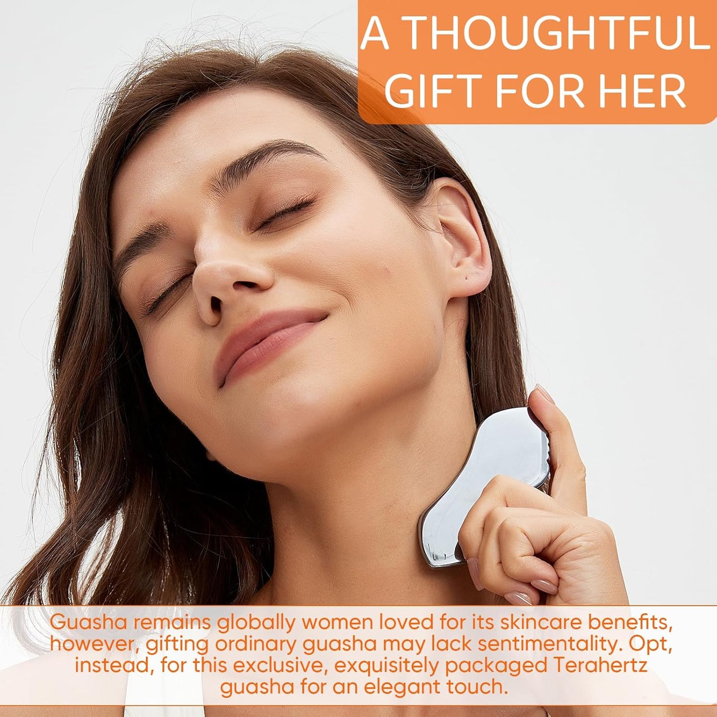 Terahertz Gua Sha Facial Tools Stone for Lymphatic Drainage, Reduced Puffiness, Relieved Facial Tension – 100% Natural Terahertz Stone Skin Care Tools