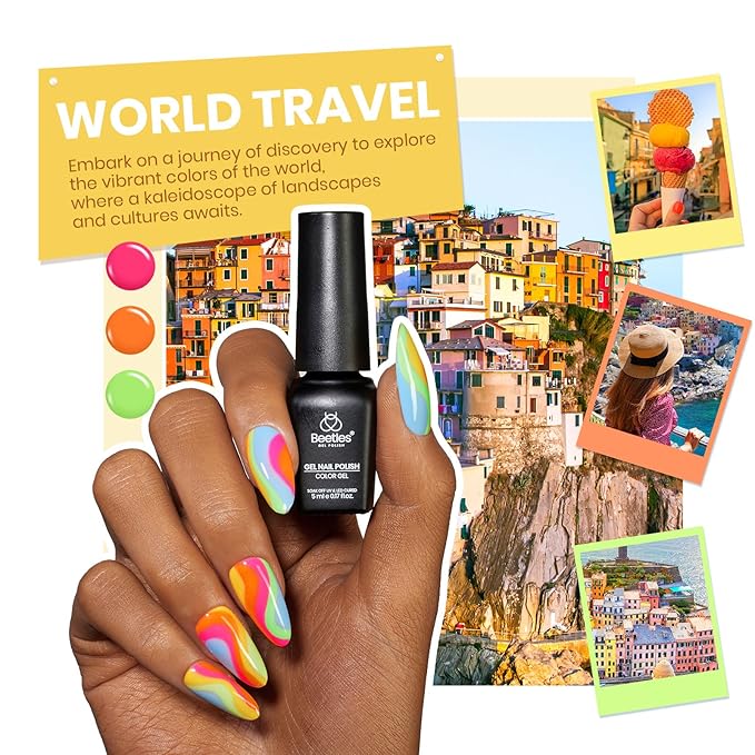 Beetles Gel Nail Polish Set 77 Pcs 60 Colors Cat Eye Gel Nail Kit Red Nude White Polish Nail Kit with Base Top Coat UV DIY Art Tool Home Gifts for Women World Travel