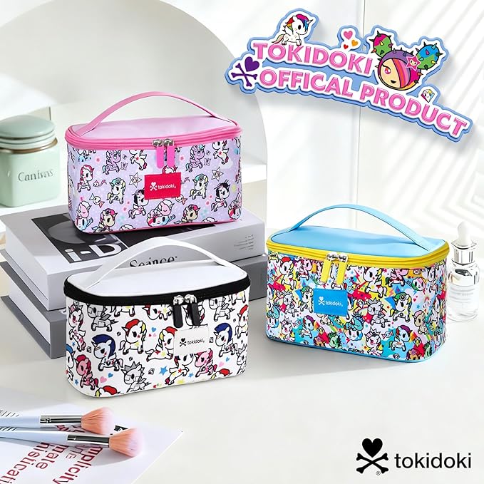 Tokidoki Official Licensed Travel Makeup Bags Toiletry Bags for Women Cosmetic Organizer Bag Large Capacity Travel Makeup Case Organizer