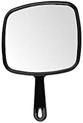 ForPro Professional Collection Extra Large Hand Mirror with Handle, 9" W x 12" L, Multi-Purpose Handheld Mirror with Distortion-Free Reflection, Black