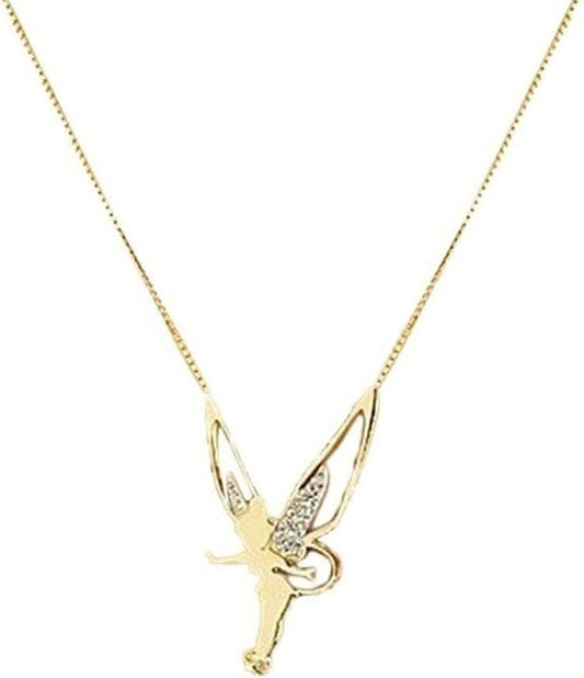 Fairy Pendant Necklace Delicate Gold Angel Necklace Chain Jewelry for Women Girls Gift