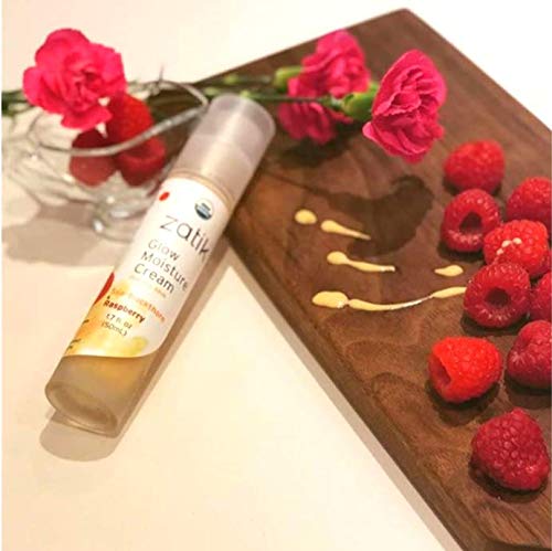 Zatik Naturals - Glow Moisture Cream, Sea-Buckthorn & Raspberry Luscious Berry Blend, USDA Certified Organic, Vegan, Non-GMO, Gluten Free, Alcohol Free, pH Balanced, Biodegradable, 1.7 oz, 50 mL