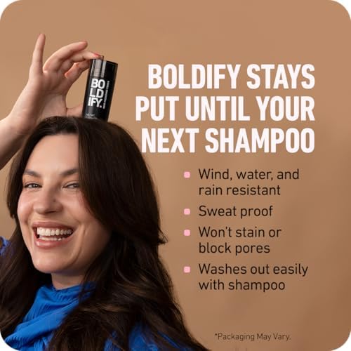 BOLDIFY Hair Fibers (56.5g) Fill In Fine and Thinning Hair for an Instantly Thicker & Fuller Look - Best Value & Superior Formula -14 Shades for Women & Men - Dark Blonde