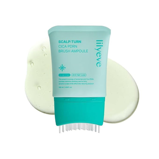 lilyeve SCALPTURN Cica PDRN Scalp Serum with Built-in Brush, PDRN to Strengthen Hair Roots, Itchy Scalp Relief, Dry Scalp Hydration - Korean Hair Care, 3.38 fl.oz