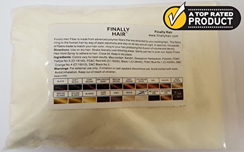 Finally Hair Building Fiber Refill 100 Grams Pure White Hair Loss Concealer by Finally Hair (Pure White)