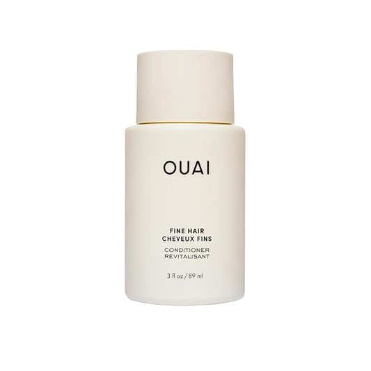OUAI Fine Hair Conditioner Travel Size - Volumizing Conditioner for Fine Hair with Keratin, Biotin & Chia Seed Oil - Adds Softness, Bounce & Volume - Free from Parabens, Sulfates & Phthalates (3 Oz)