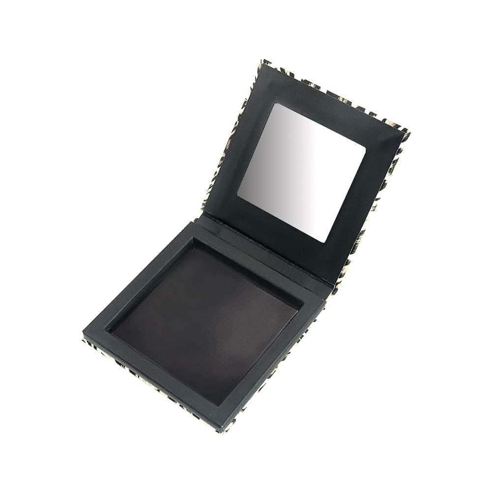 Leopard Empty Makeup Magnetic Palette with Spatula and Metal Stickers 2pcs Palettes Set 18 Colors and 9 Colors Empty Magnetic Makeup Palette (Leopard Grain)