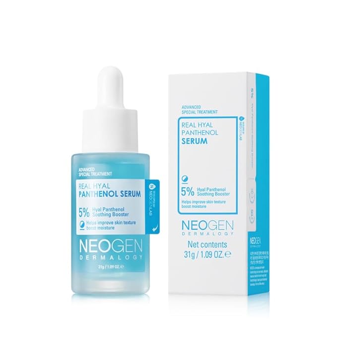 DERMALOGY by NEOGEN Real Hyal Panthenol Serum for Face with Panthenol for Instant Hydration, 8 Types of Hyaluronic Acid for Skin Moisturizing and 10 Vitamins for Skin Revitalization 31g/1.09oz